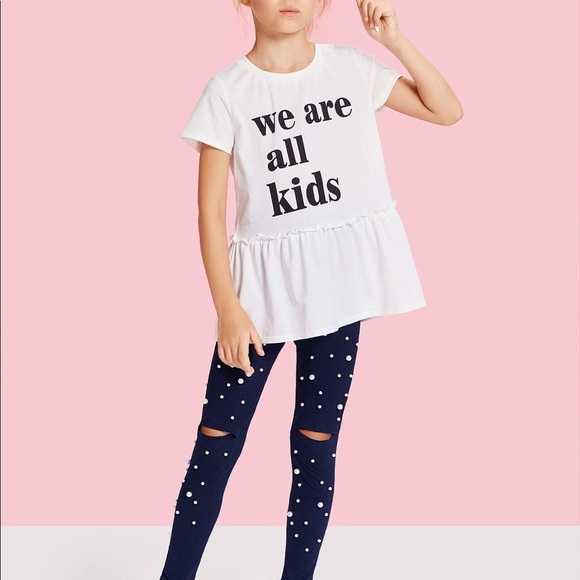 GIRLS PEARL BEADING PANTS - Picture 3 of 4